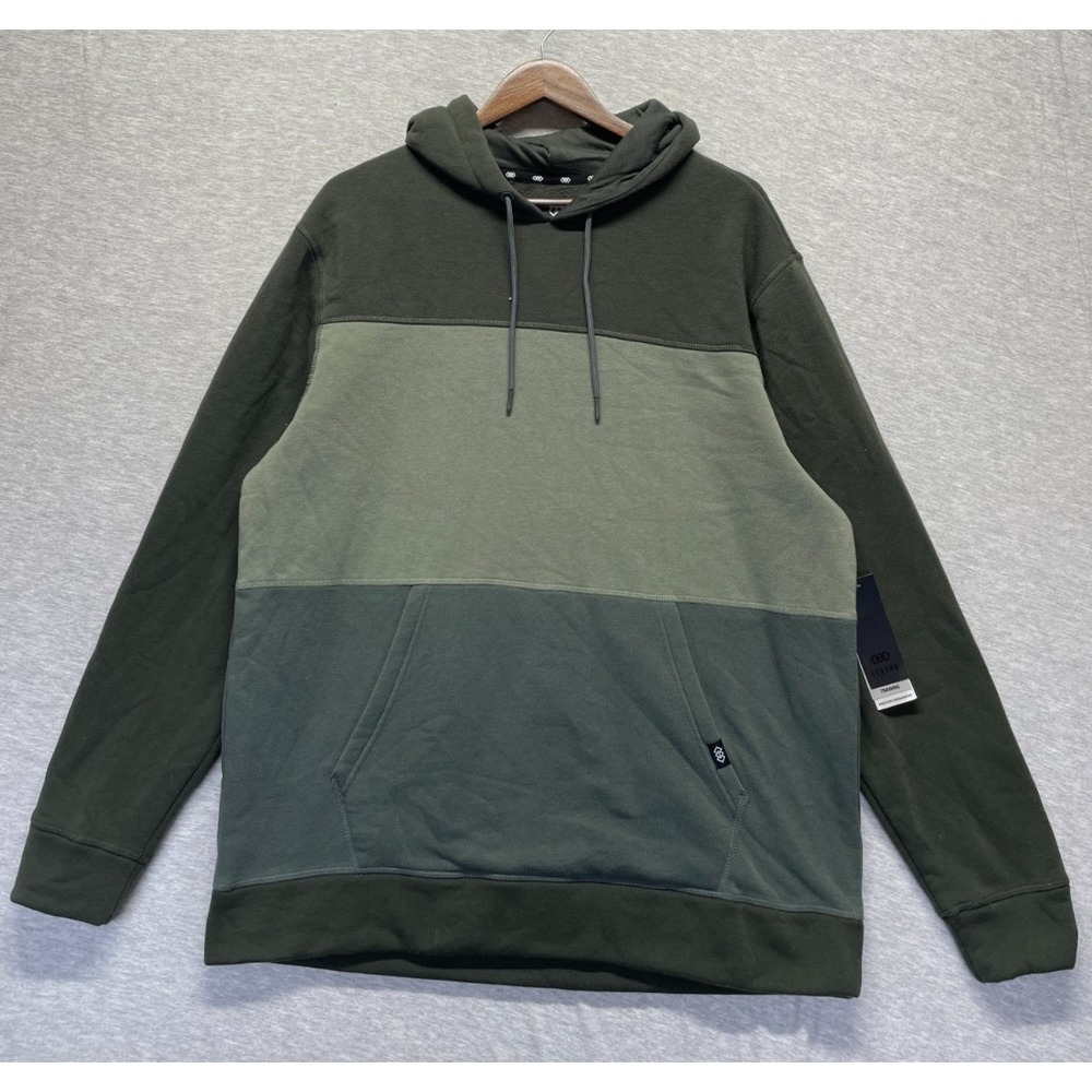 LEG3ND Hoodie Mens XL Green Colorblock Fleece Lined Ribbed Athletic Gym Training